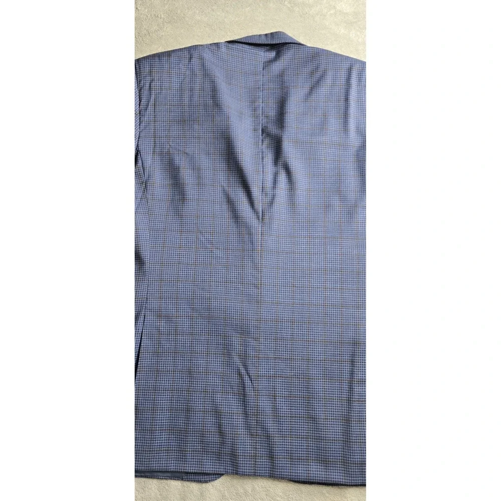 Canali 1934 Blazer Sportscoat Mens 46R Blue Plaid Italian Wool 2-Button